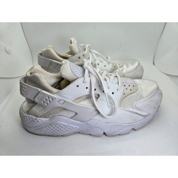 Nike Air Huarache Run Shoes Women's 8.5 Triple White Athletic Running Sneakers - Picture 1 of 8